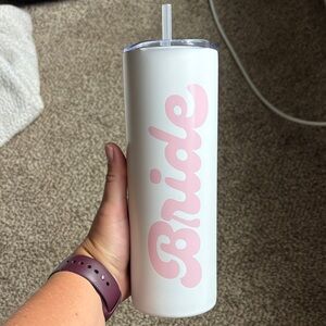 White and Pink Bride Tumbler